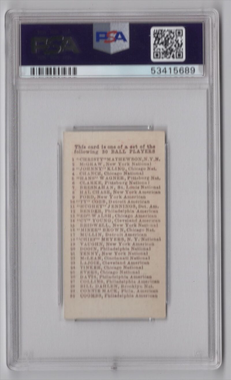 1910 E98 SET OF 30 LARRY MCLEAN PSA 9 CINCINNATI RED, POP: 5/0 HIGHER - Image 3