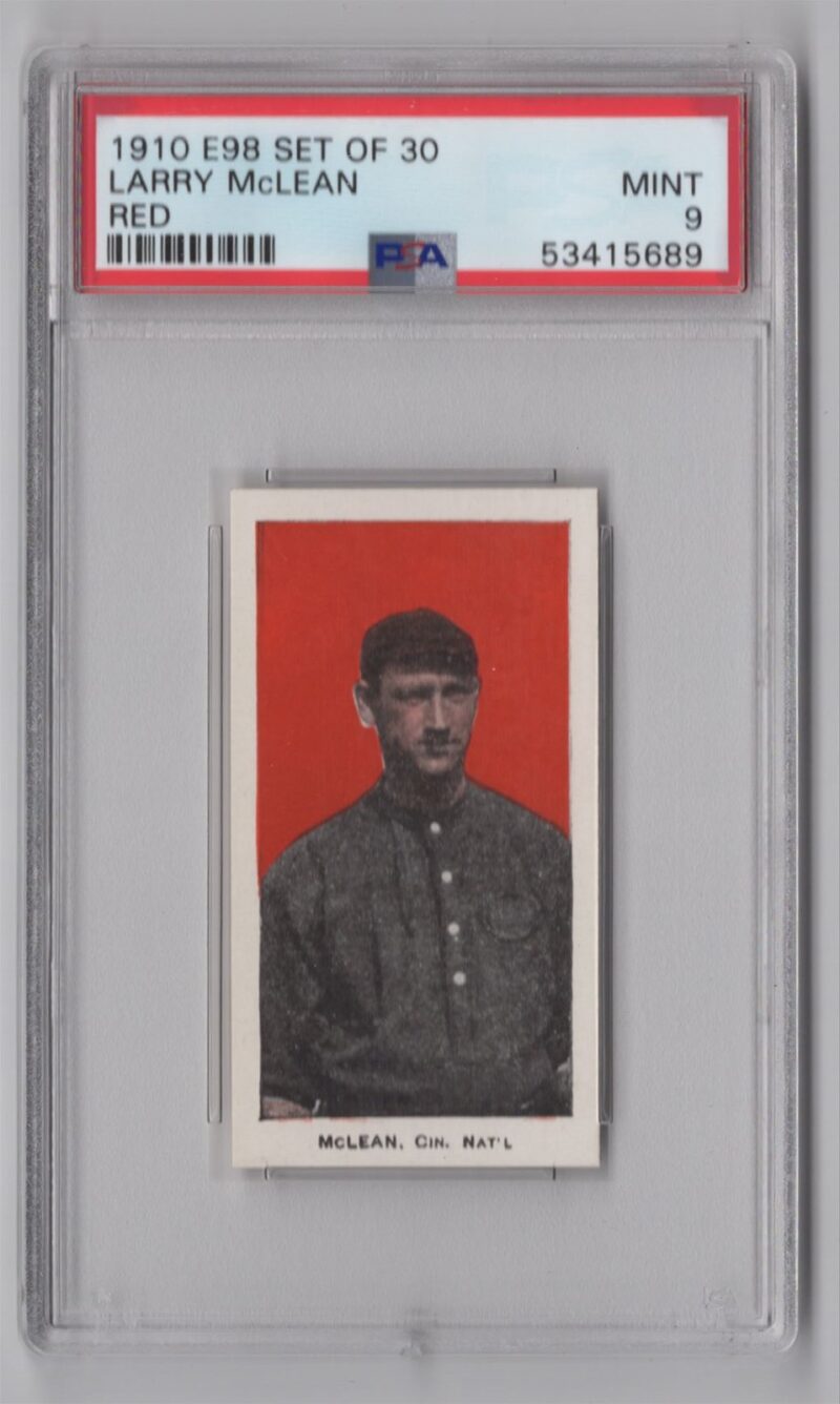1910 E98 SET OF 30 LARRY MCLEAN PSA 9 CINCINNATI RED, POP: 5/0 HIGHER