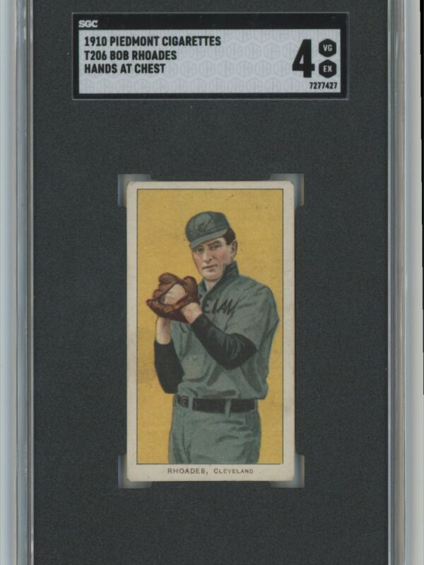 1910 PIEDMONT WHITE BORDER BOB RHOADES SGC 4 CLEVELAND HANDS AT CHEST