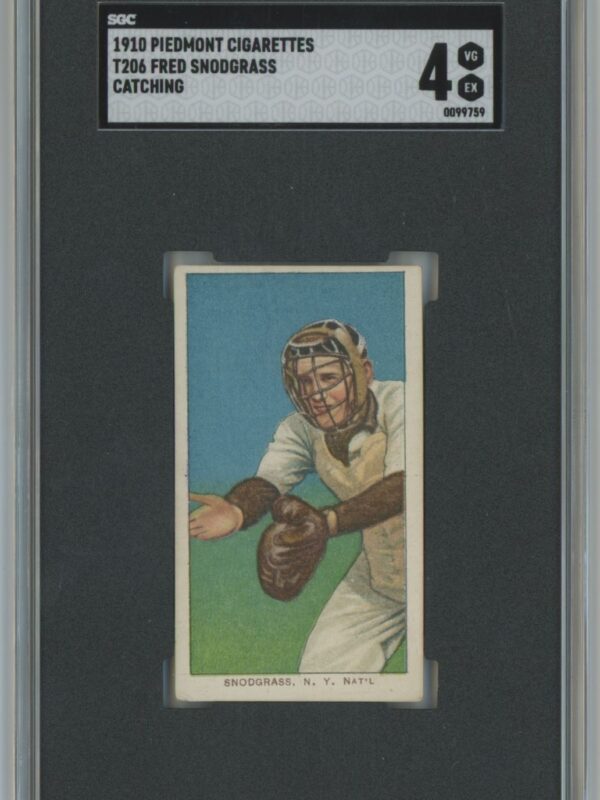 1910 PIEDMONT WHITE BORDER FRED SNODGRASS SGC 4 NEW YORK CATCHING