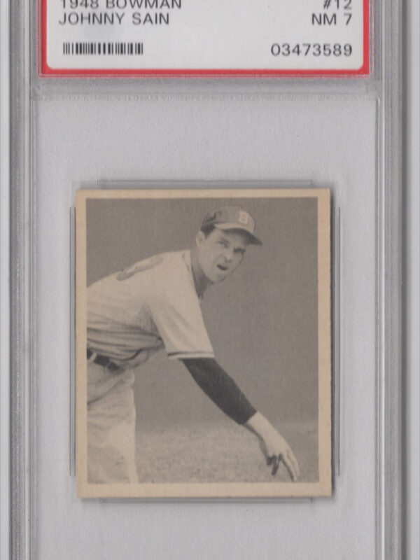 1948 BOWMAN 3-15 JOHNNY SAIN ROOKIE PSA 7 BOSTON BRAVES #12