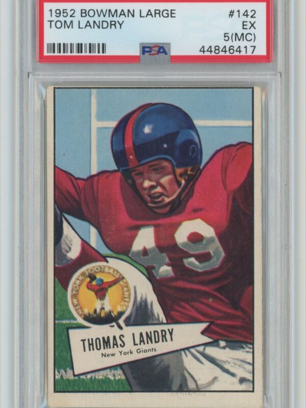 1952 TOPPS TOM LANDRY PSA 5 NEW YORK GIANTS #142 .