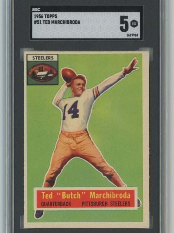 1956 TOPPS TED MARCHIBRODA SGC 5 PITTSBURGH STEELERS #51