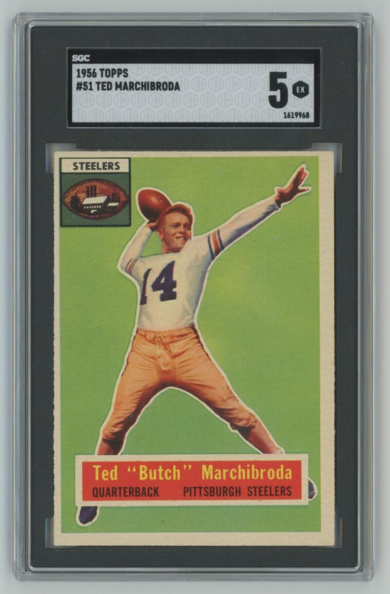1956 TOPPS TED MARCHIBRODA SGC 5 PITTSBURGH STEELERS #51