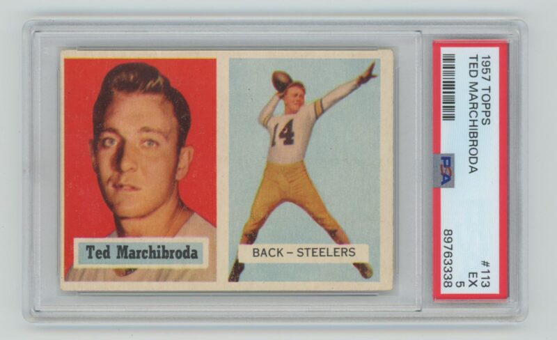 1957 TOPPS TED MARCHIBRODA PSA 5 PITTSBURGH STEELERS 113 286685215094