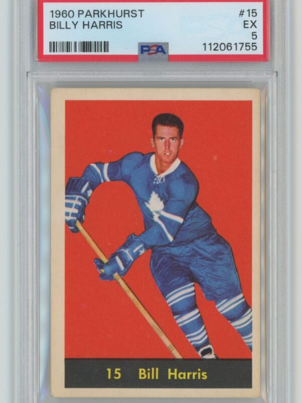 1960-61 PARKHURST VINTAGE HOCKEY BILLY HARRIS PSA 5 TORONTO MAPLE LEAFS #15