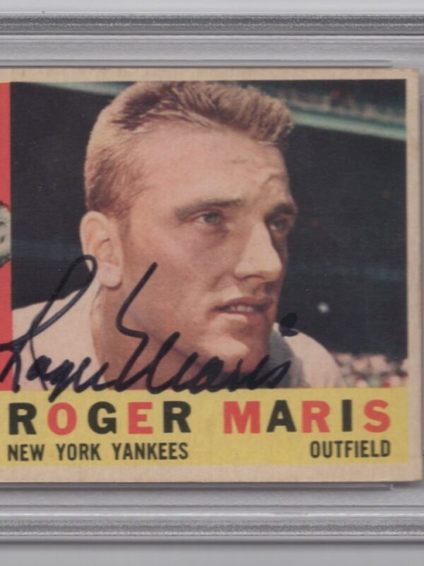 1960 TOPPS ROGER MARIS AUTO PSA 5 NEW YORK YANKEES #377 RARE AUTOGRAPHED MARIS