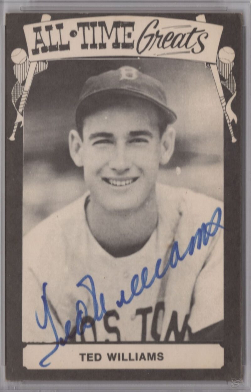 1966 POST CARD TED WILLIAMS AUTO BOSTON RED SOX #-