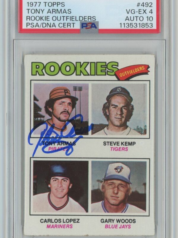 1977 TOPPS ROOKIE OUTFIELDERS - TONY ARMAS/STEVE KEMP/CARLOS LOPEZ/GARY WOODS