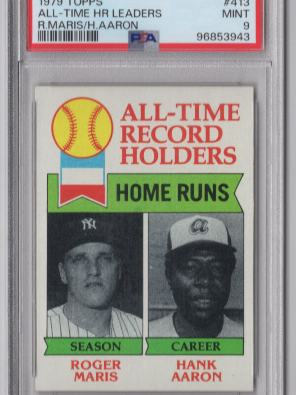1979 3-15 ROGER MARIS HANK AARON PSA 9 NEW YORK YANKEES / ATLANTA BRAVES #413