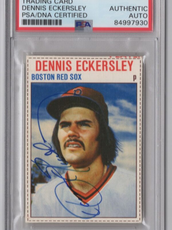1979 TRADING CARD DENNIS ECKERSLEY AUTO PSA BOSTON RED SOX #145