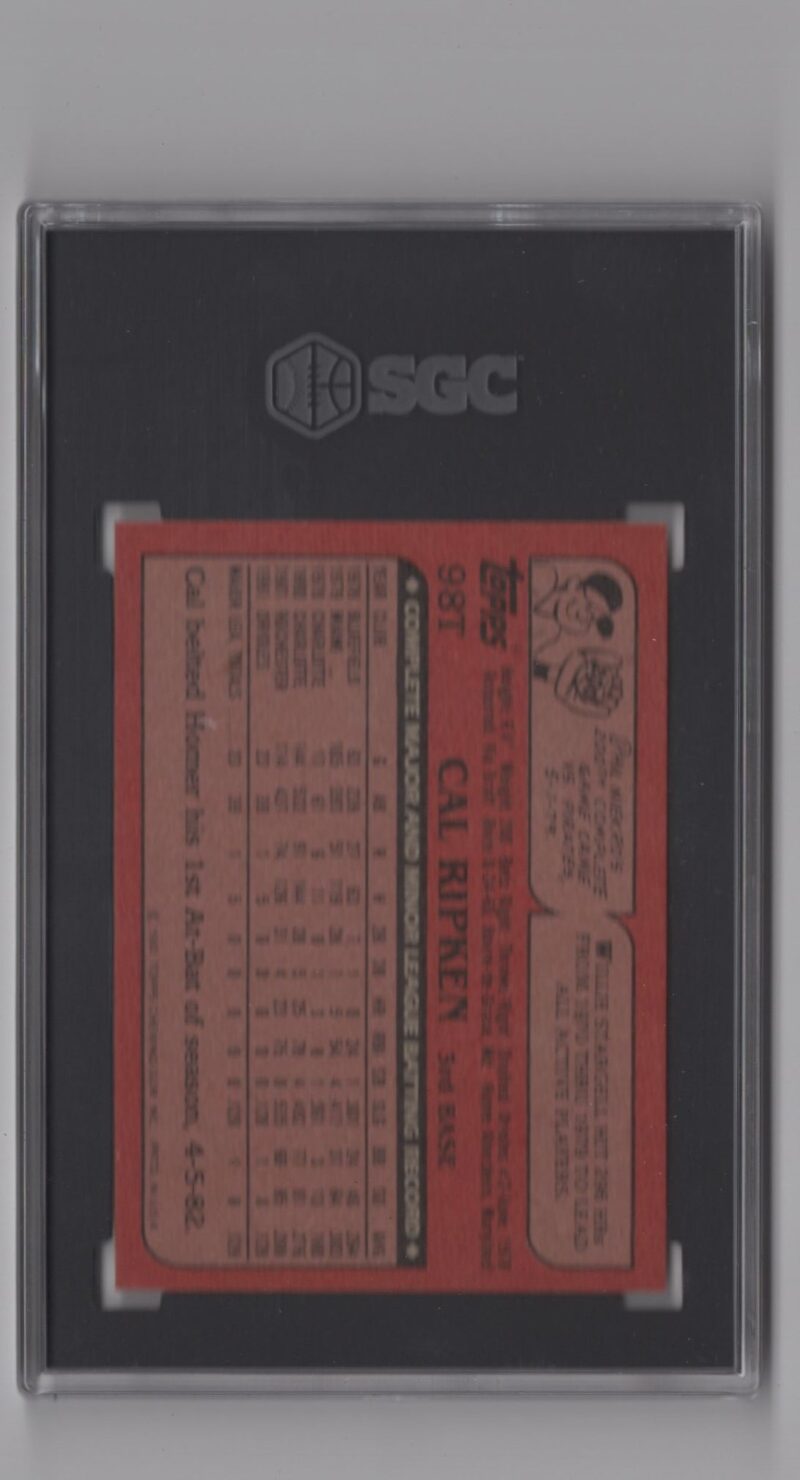 1982 TOPPS CAL RIPKEN SGC 9 BALTIMORE ORIOLES #98T - Image 3