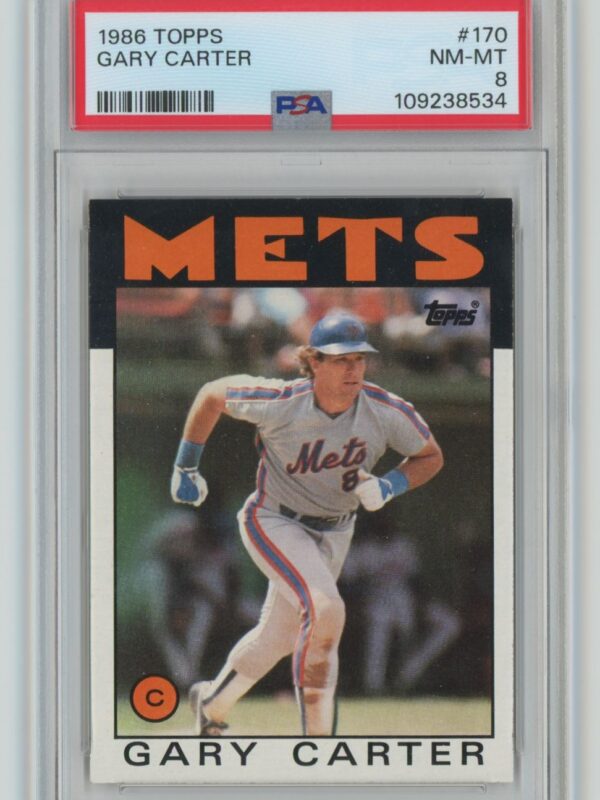 1986 TOPPS GARY CARTER PSA 8 NEW YORK METS #170