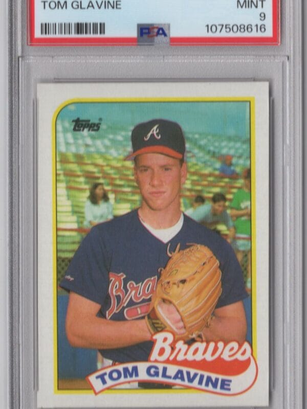 1986 TOPPS TOM GLAVINE PSA 9 NEW YORK YANKEES #157