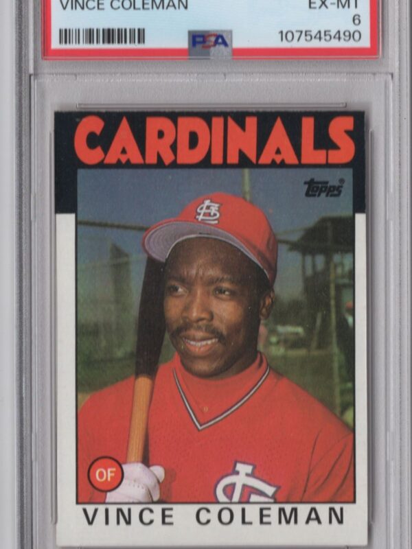 1986 TOPPS VINCE COLEMAN PSA 6 ST. LOUIS CARDINALS #370 POP