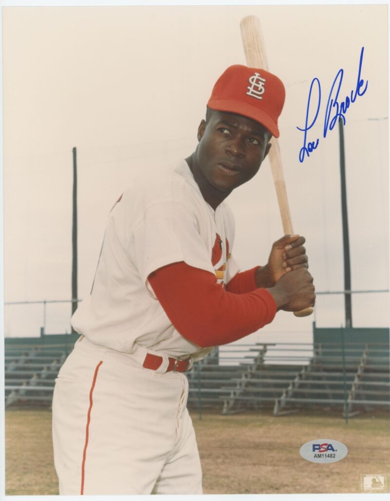 1988 KODAK LOU BROCK AUTO AM11482 PSA ST LOUIS CARDINALS AUTOGRAPHED PHOTO 286611488304