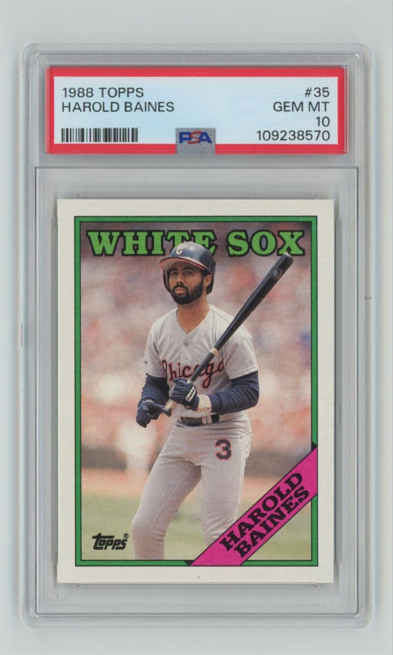 1988 TOPPS HAROLD BAINES PERFECT PSA 10 PSA 10 CHICAGO WHITE SOX #35 TOTAL POP