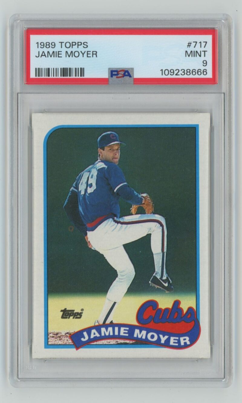 1989 TOPPS JAMIE MOYER PSA 9 CHICAGO CUBS #717 POP 2 ONLY 1 HIGHER