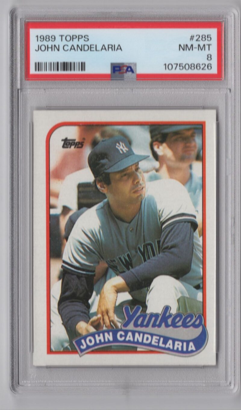 1989 TOPPS JOHN CANDELARIA PSA 8 NEW YORK YANKEES #285 POP 1 ONLY 4 HIGHER