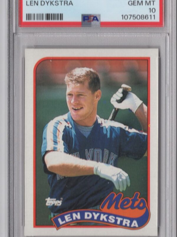 1989 TOPPS LEN DYKSTRA PSA 10 NEW YORK METS #435 PERFECT PSA GRADE 10  POP 8