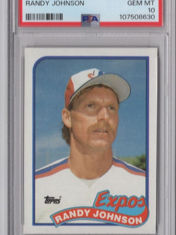 1989 TOPPS RANDY JOHNSON ROOKIE ROOKIE PSA 10 MONTREAL EXPOS #647 PERFECT PSA 10