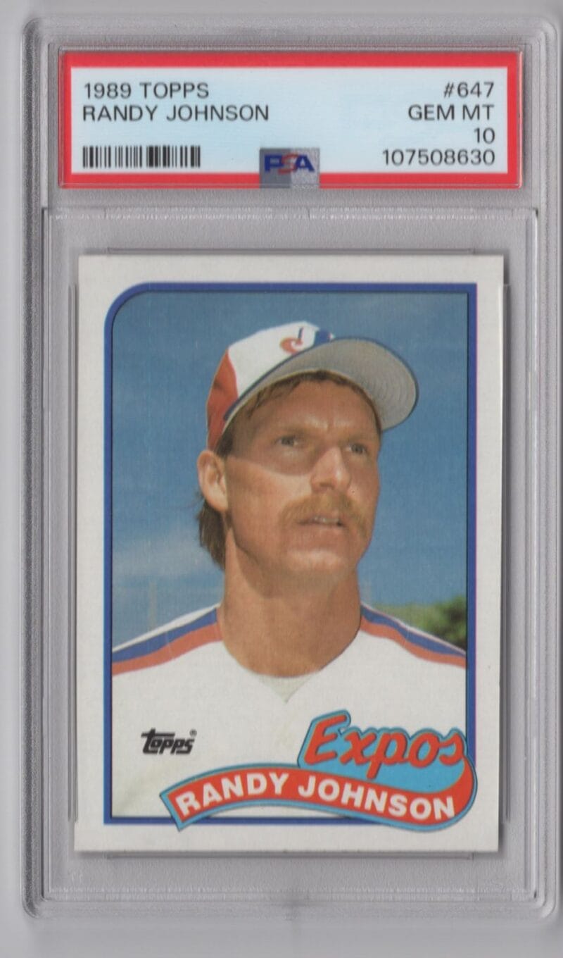 1989 TOPPS RANDY JOHNSON ROOKIE ROOKIE PSA 10 MONTREAL EXPOS #647 PERFECT PSA 10
