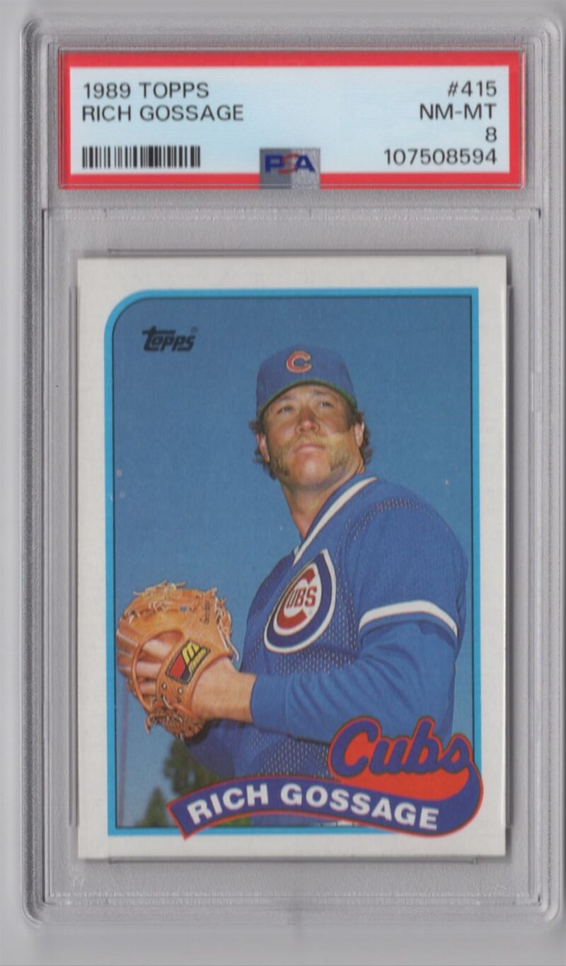 1989 TOPPS RICH GOOSE GOSSAGE PSA 8 CHICAGO CUBS #415 POP 8