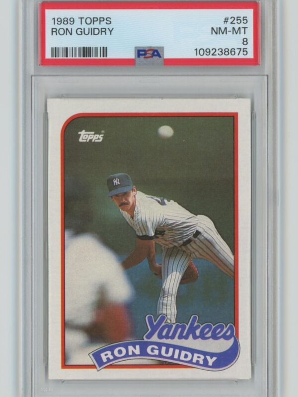 1989 TOPPS RON GUIDRY PSA 8 NEW YORK YANKEES #255 POP 6, TOTAL POP 46