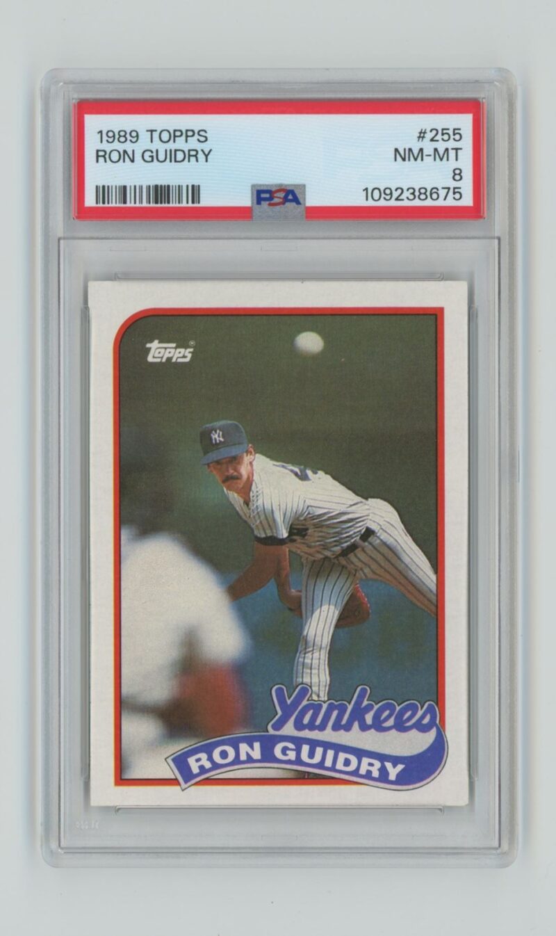 1989 TOPPS RON GUIDRY PSA 8 NEW YORK YANKEES #255 POP 6, TOTAL POP 46