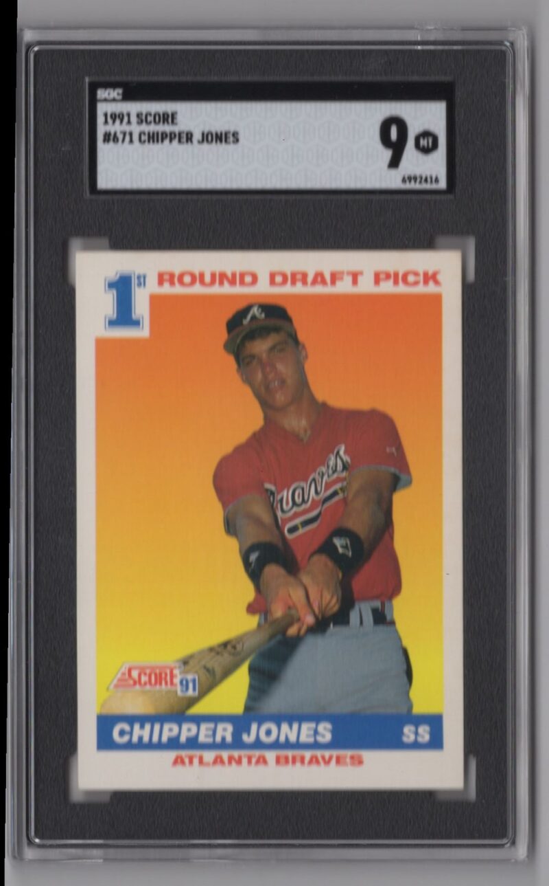 1991 SCORE CHIPPER JONES ROOKIE SGC 9 ALATLANTA BRAVES #671