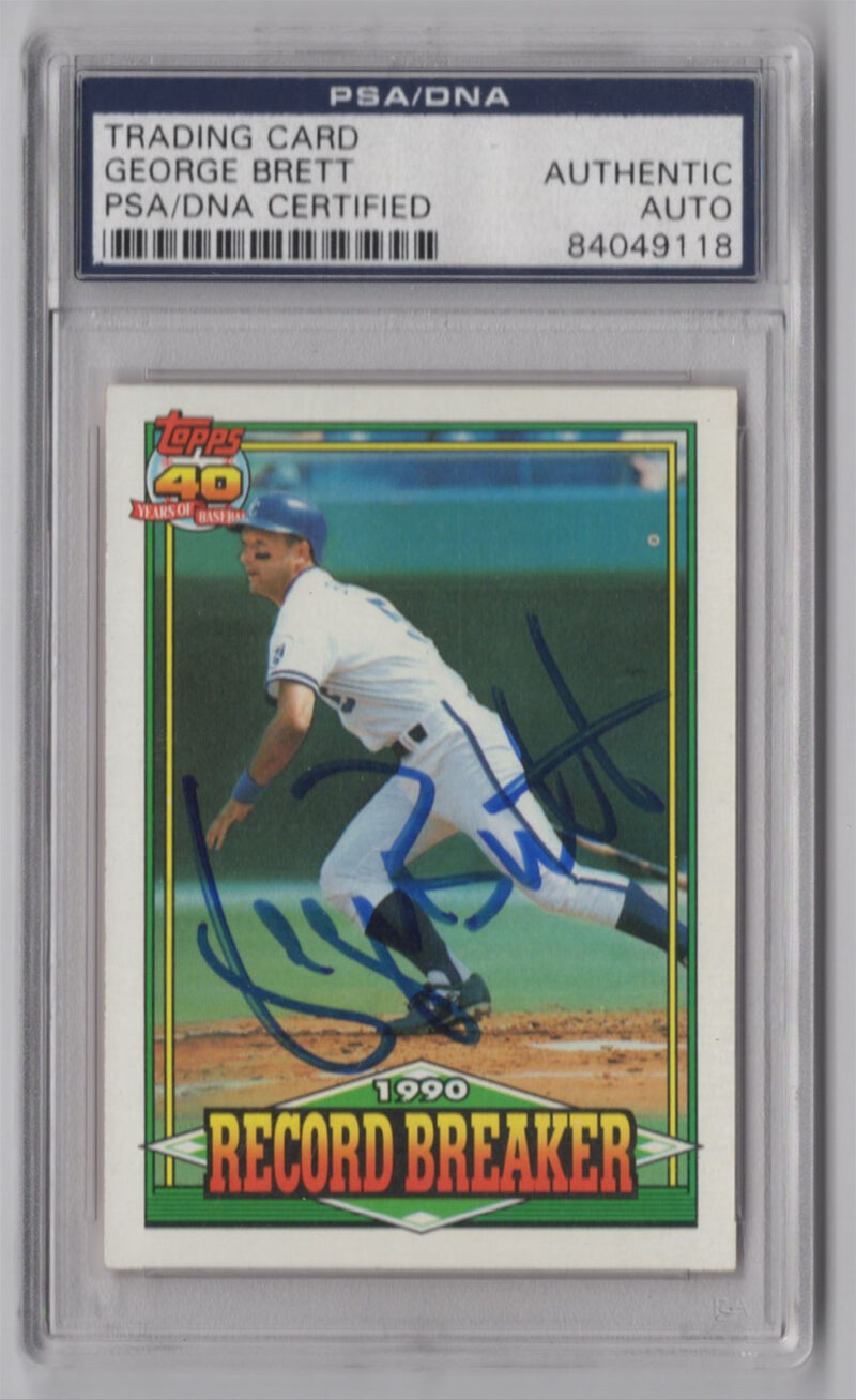 1991 TOPPS 3 15 GEORGE BRETT AUTO PSA KANSAS CITY ROYALS 2 286366670654