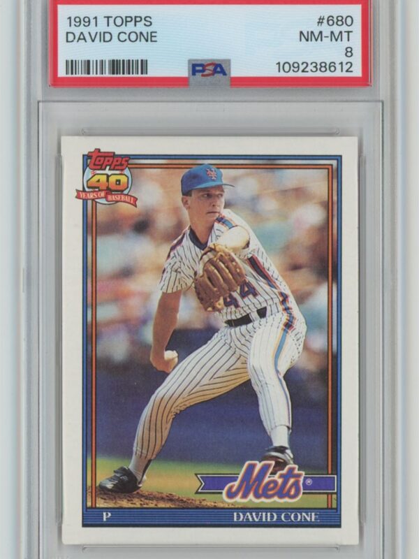 1991 TOPPS DAVID CONE PSA 8 NEW YORK METS #680