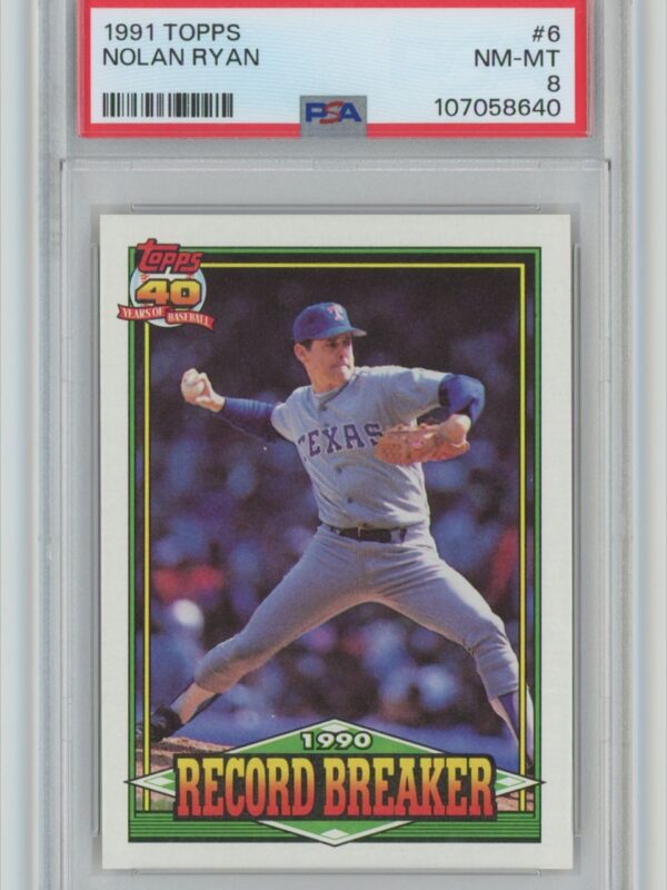 1991 TOPPS NOLAN RYAN 107058640 PSA 8 TEXAS RANGERS #6