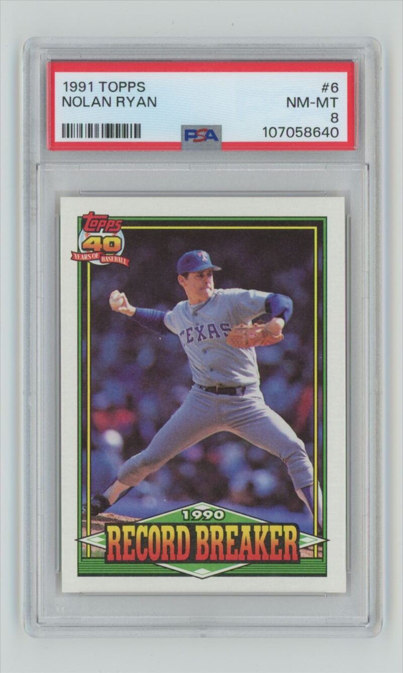 1991 TOPPS NOLAN RYAN 107058640 PSA 8 TEXAS RANGERS #6