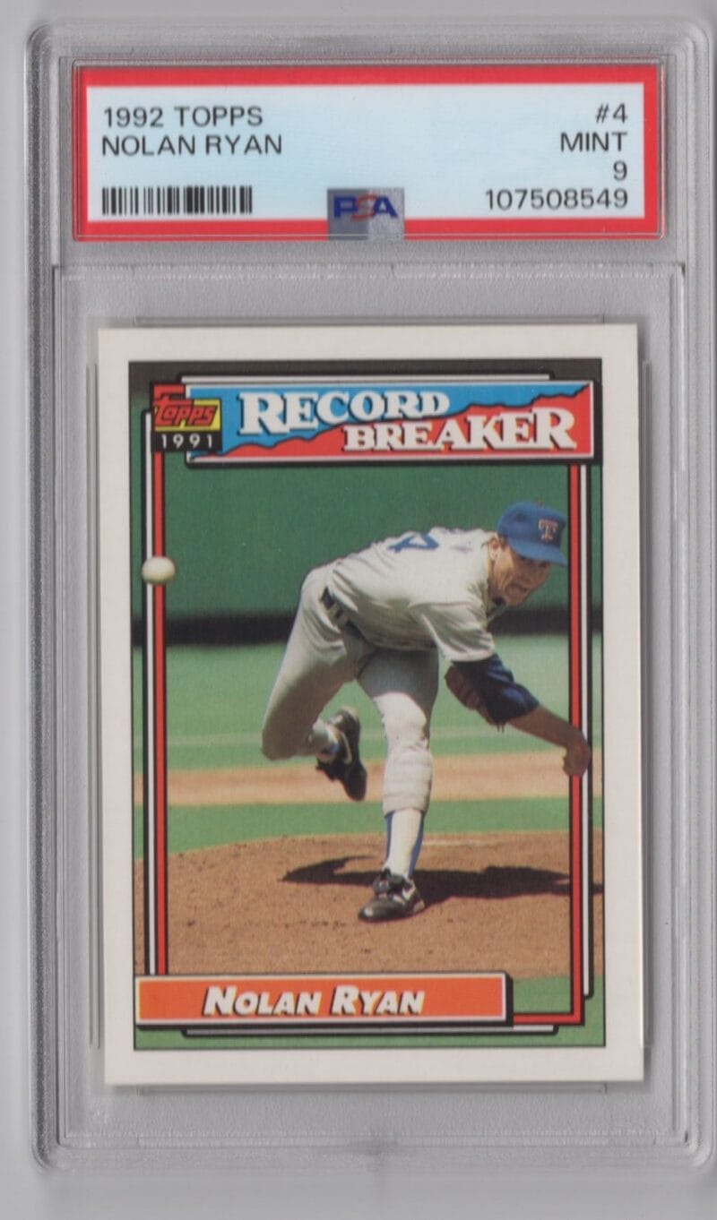 1992 TOPPS NOLAN RYAN PSA 9 TEXAS RANGERS #4