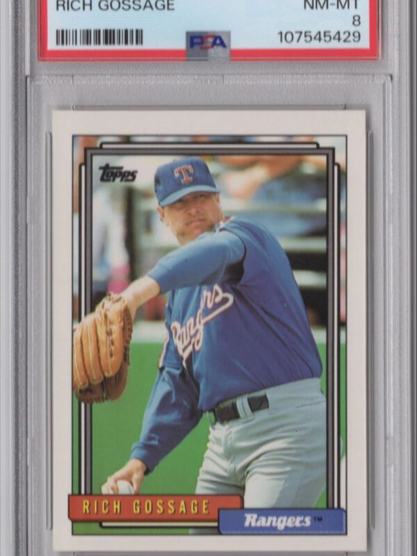 1992 TOPPS RICH GOSSAGE PSA 8 TEXAS RANGERS #215