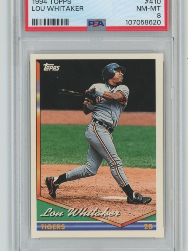 1994 TOPPS LOU WHITAKER PSA 8 DETROIT TIGERS 410 POP 4 WITH TOTAL POP OF 47 286740692394