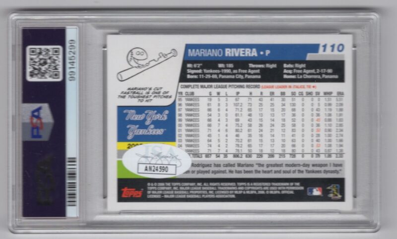 2006 TOPPS MARIANO RIVERA AUTO PSA NEW YORK YANKEES #110 AUTOGRAPHED - Image 3