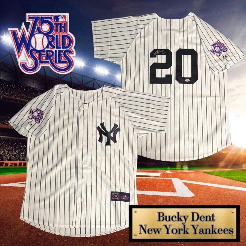 Bucky Dent Autographed Majestic 1978 New York Yankees 75th World Series Jersey