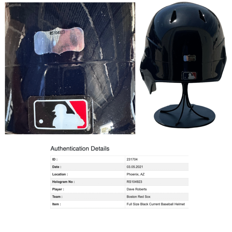 Dave Roberts Autographed Boston Red Sox MLB Helmet - Image 6