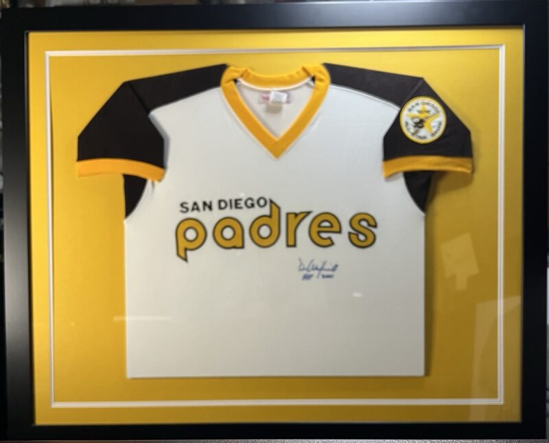 Dave Winfield autographed/framed San Diego Padre's Mitchell & Ness Rookie Jersey