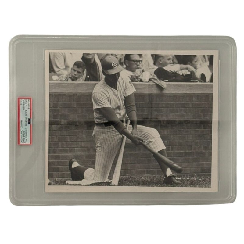 Ernie Banks Autographed Original 8"x10" Photo w/ PSA Authentication