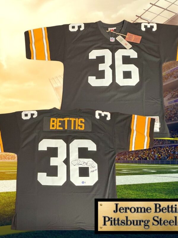 Jerome Bettis HOF '15 Autographed Pittsburgh Steelers NFL Mitchell & Ness Jersey