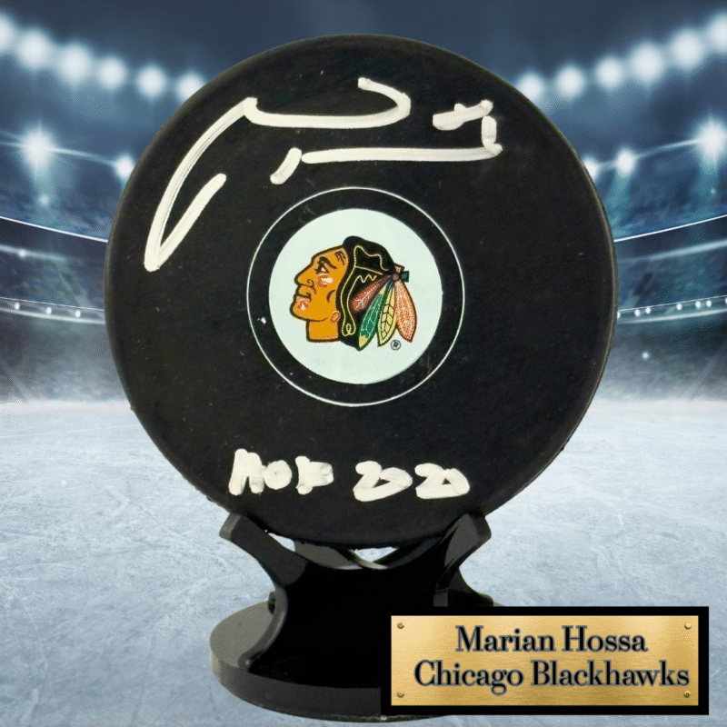 Marian Hossa Autographed NHL Hockey Puck – JSA Certified