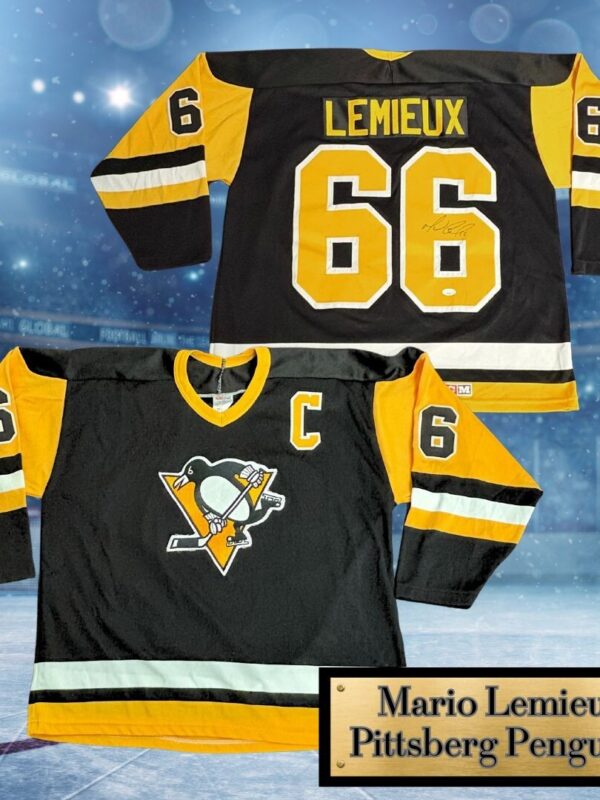 Mario Lemieux Autographed Pittsburgh Penguins CCM NHL Jersey