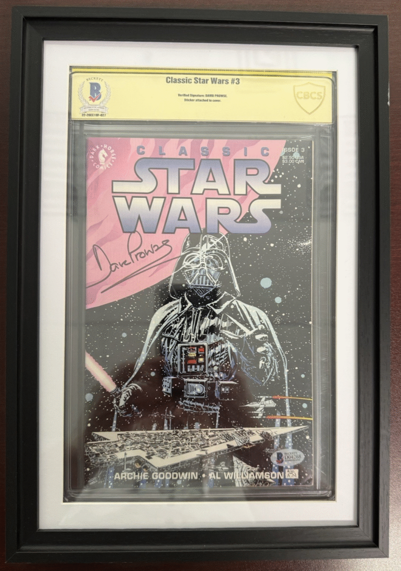 Original David Prowse Autographed Framed Star Wars Comic 3 CBCS 286732004294