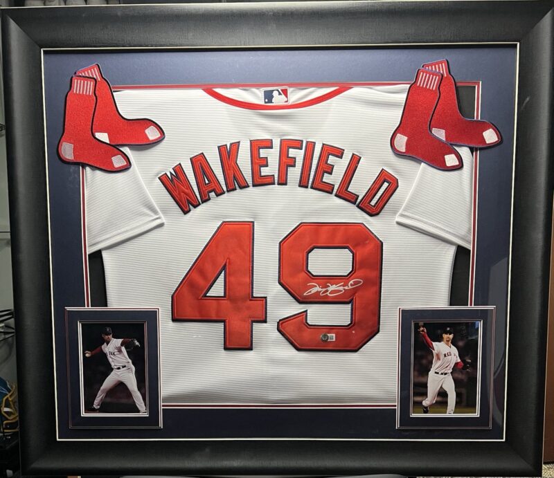 Tim Wakefield Autographed framed Boston Red Sox jersey
