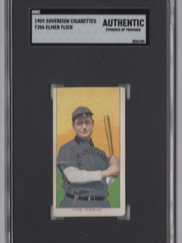 1909 SOVEREIGN WHITE BORDER ELMER FLICK SGC CLEVELAND 286512194715