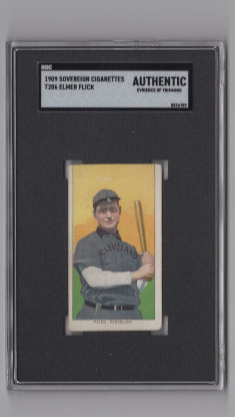 1909 SOVEREIGN WHITE BORDER ELMER FLICK SGC CLEVELAND 286512194715