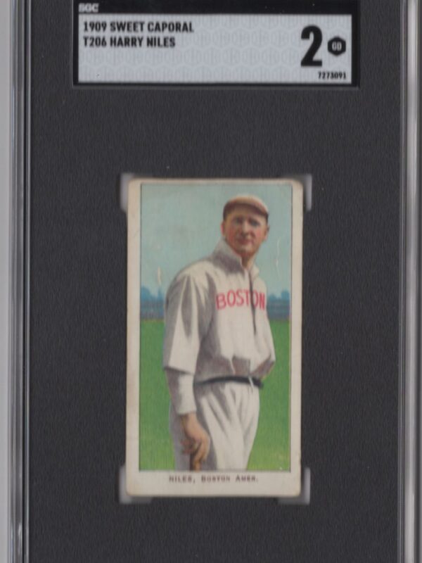 1909 SWEET CAPORAL T206 HARRY NILES SGC 2 BOSTON #0